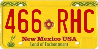NM license plate 466RHC
