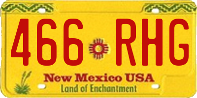 NM license plate 466RHG