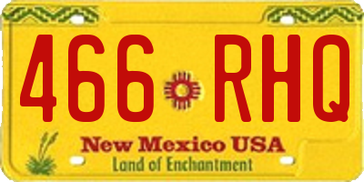 NM license plate 466RHQ