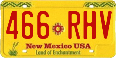 NM license plate 466RHV