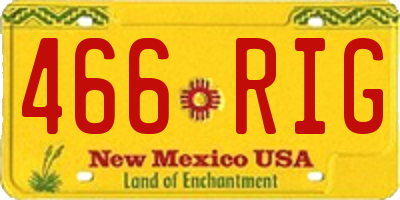 NM license plate 466RIG