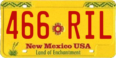 NM license plate 466RIL
