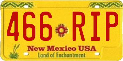 NM license plate 466RIP