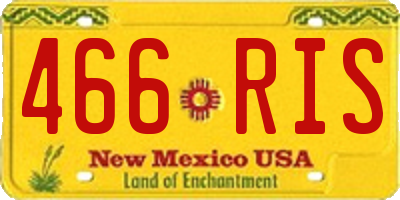 NM license plate 466RIS