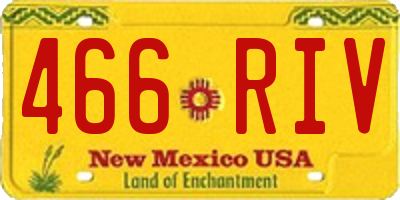 NM license plate 466RIV
