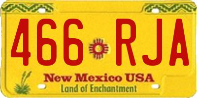NM license plate 466RJA
