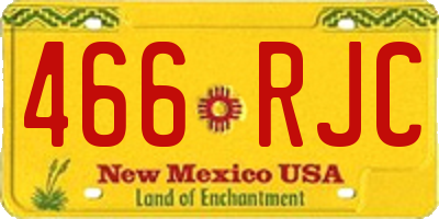 NM license plate 466RJC