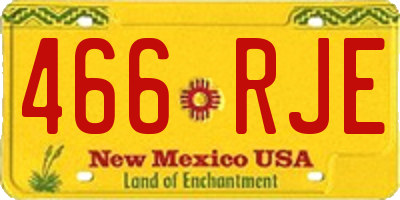 NM license plate 466RJE
