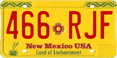 NM license plate 466RJF