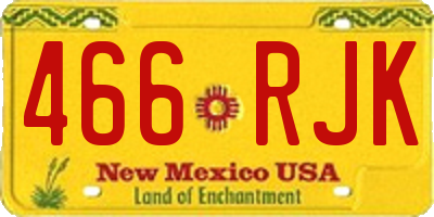 NM license plate 466RJK
