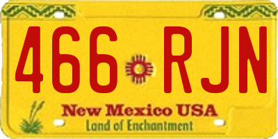 NM license plate 466RJN