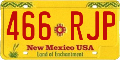 NM license plate 466RJP