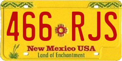 NM license plate 466RJS