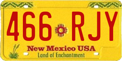NM license plate 466RJY