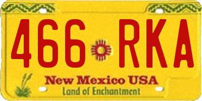 NM license plate 466RKA