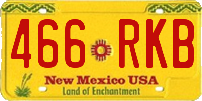 NM license plate 466RKB