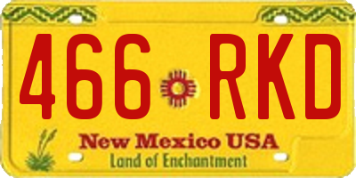 NM license plate 466RKD