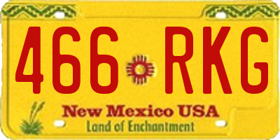 NM license plate 466RKG