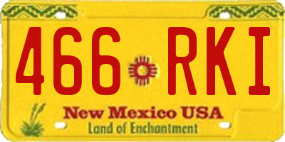 NM license plate 466RKI