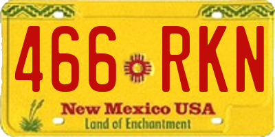 NM license plate 466RKN