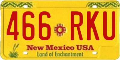 NM license plate 466RKU