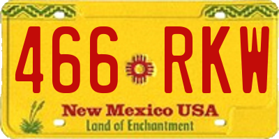NM license plate 466RKW