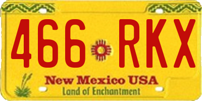 NM license plate 466RKX
