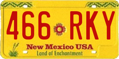 NM license plate 466RKY