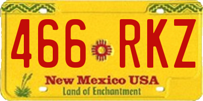 NM license plate 466RKZ