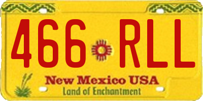 NM license plate 466RLL
