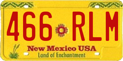 NM license plate 466RLM