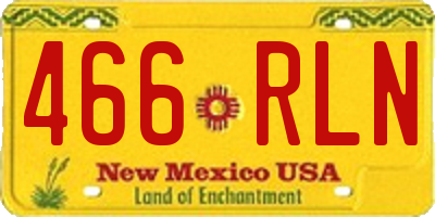 NM license plate 466RLN