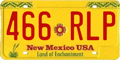 NM license plate 466RLP