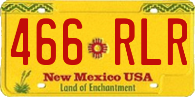 NM license plate 466RLR