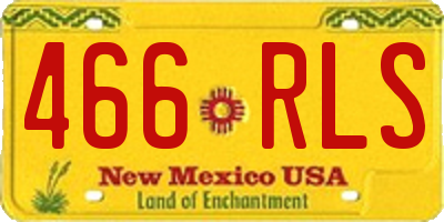 NM license plate 466RLS