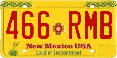 NM license plate 466RMB