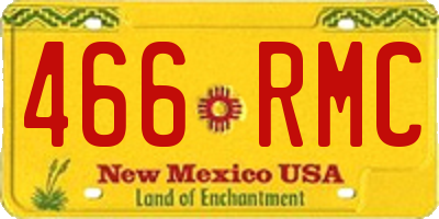 NM license plate 466RMC