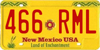 NM license plate 466RML