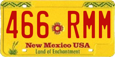 NM license plate 466RMM