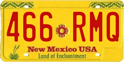 NM license plate 466RMQ