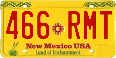 NM license plate 466RMT