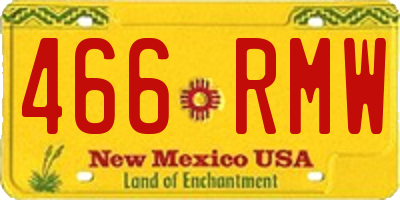 NM license plate 466RMW