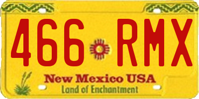 NM license plate 466RMX