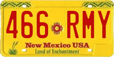 NM license plate 466RMY
