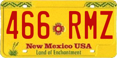 NM license plate 466RMZ