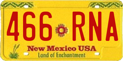 NM license plate 466RNA