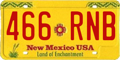 NM license plate 466RNB