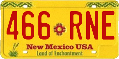 NM license plate 466RNE