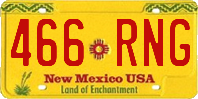 NM license plate 466RNG