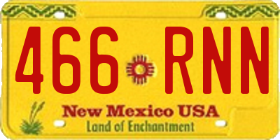 NM license plate 466RNN